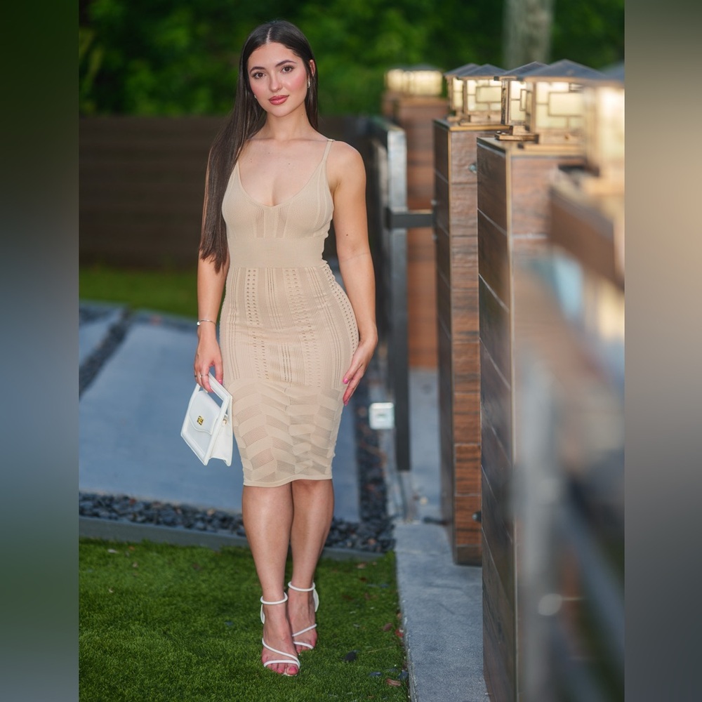 Tan Maxi Knit Dress